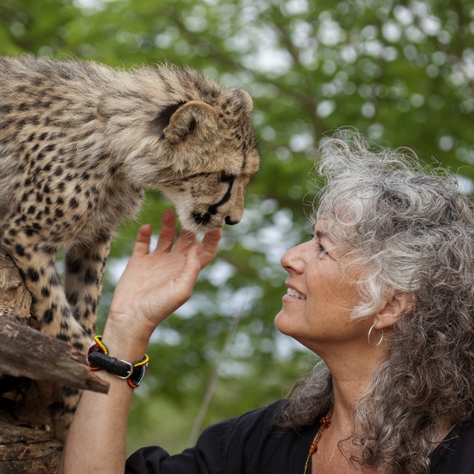 Laurie Marker and cheetah