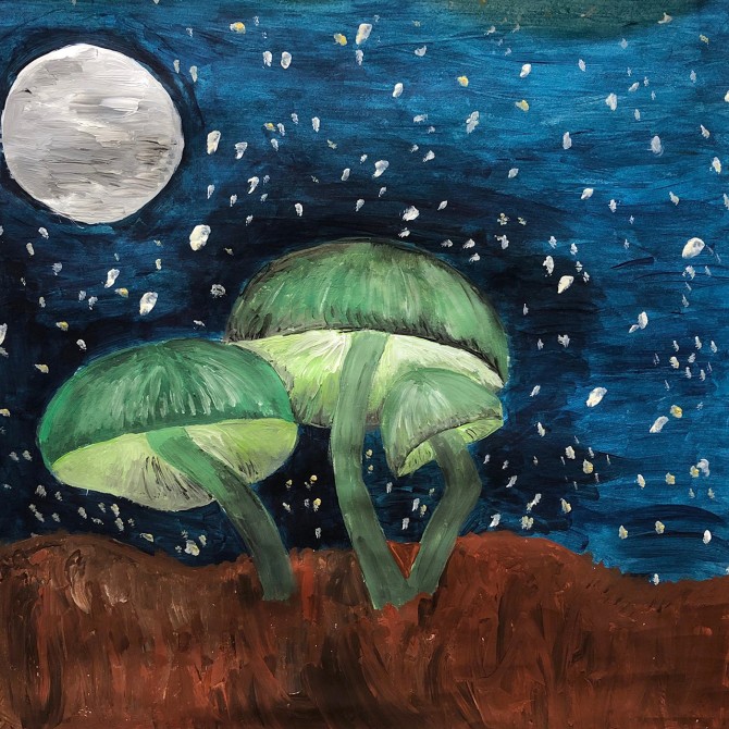 Mushrooms painting