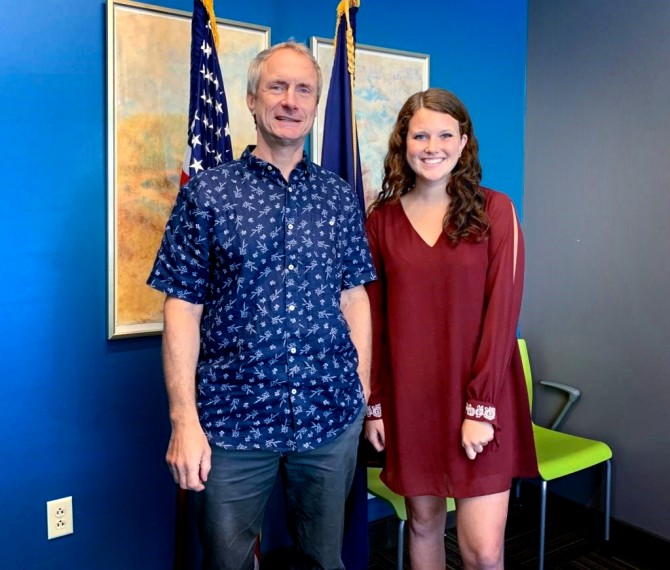 Emily Blanchard ’21 is pictured with Assemblyman Sean Ryan