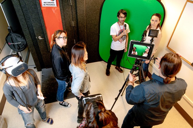  Mark Sarvary (behind camera), where students explore how to communicate their scientific discoveries and experiences