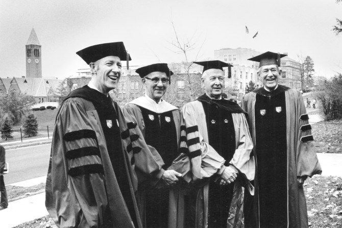 Rhodes with past presidents in 1977