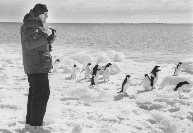 A trained geologist, Rhodes visits Antarctica in 1988