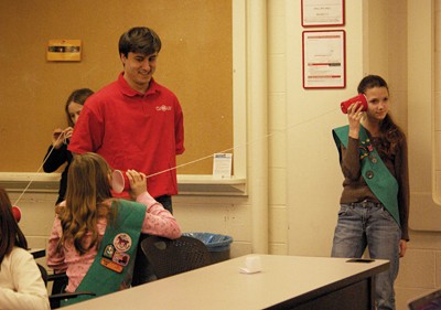 Girl Scouts with Cornell's Autonomous Underwater Vehicle Team