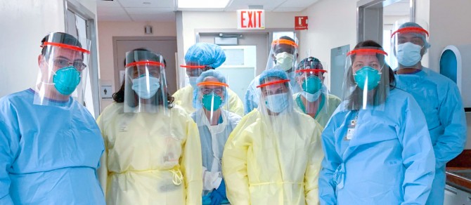 Medical workers at Mt. Sinai Brooklyn