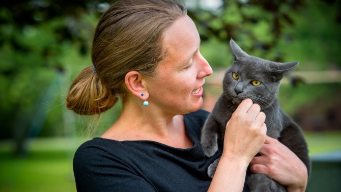 Gerlinde Van de Walle with cat