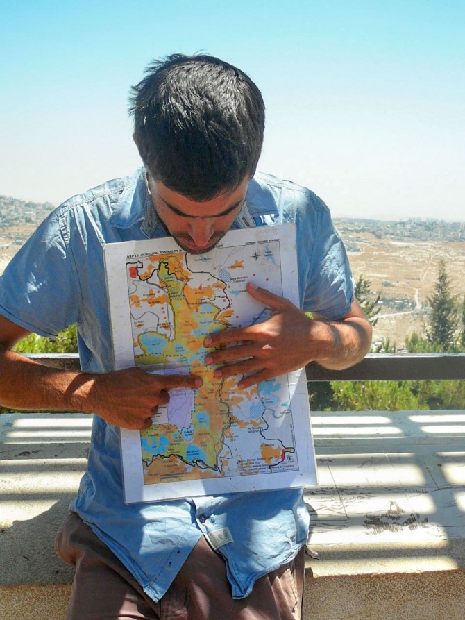 Activist holding a map