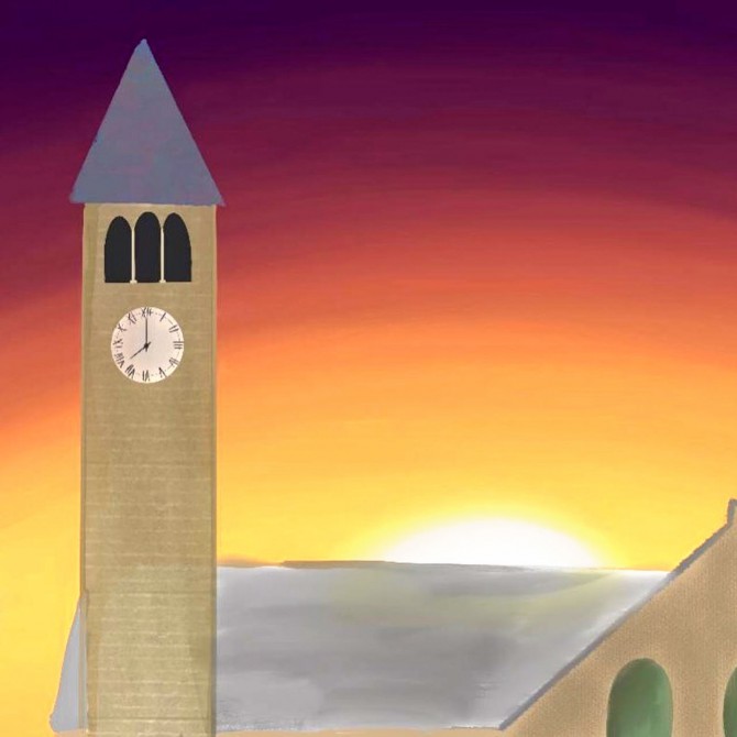 Painting of McGraw Tower