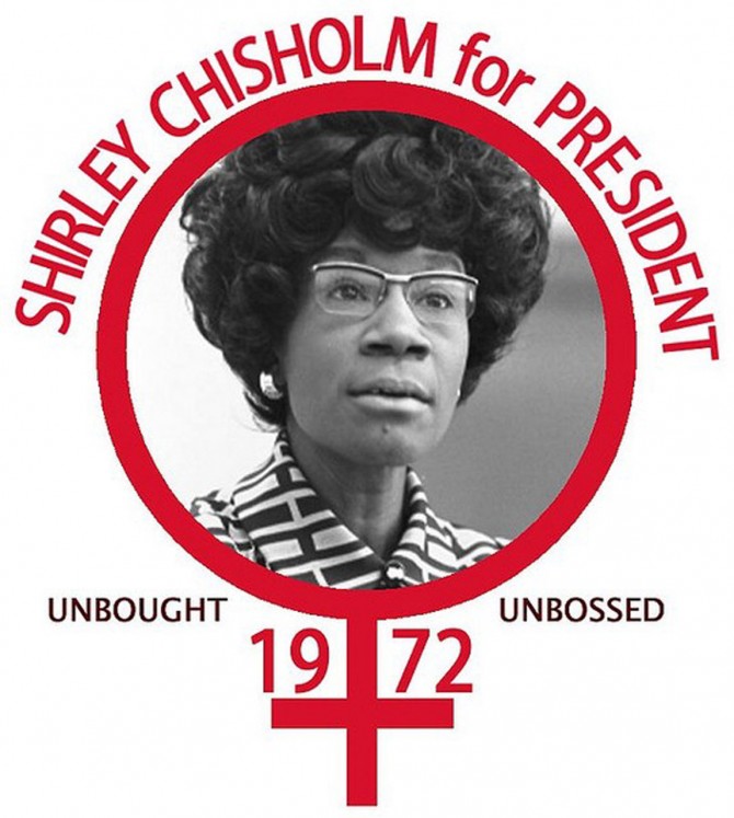 A poster image of Democrat Shirley Chisholm