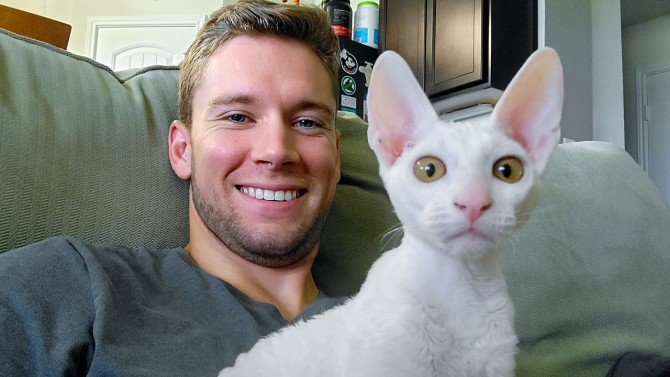 Scott Clemens with cat