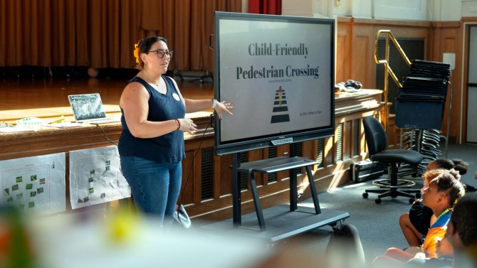 Cornell students visited Beverly J. Martin Elementary School for eight weeks this spring to help two fourth grade classes envision new outdoor play spaces.