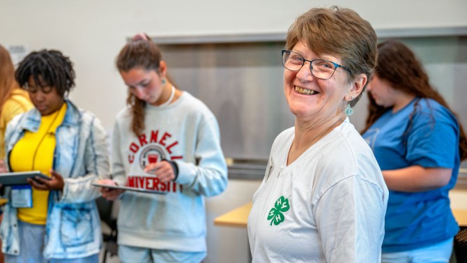 Susan Hoskins, senior extension associate and director of the Institute for Resource Information Sciences (IRIS) in the College of Agriculture and Life Sciences showed 4-H youth how researchers monitor the movements of domestic and wild animals during the 4-H Career Explorations Conference held on campus June 26-28.