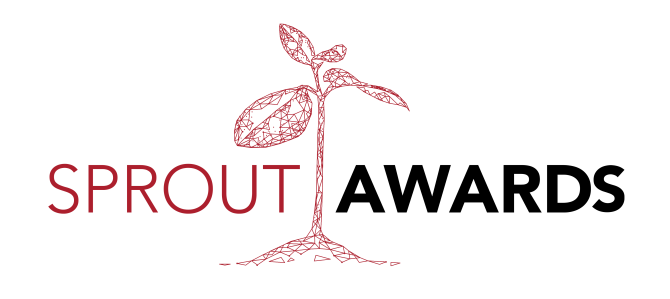 a logo reading 'sprout awards' with a digitized plant sprout in the middle