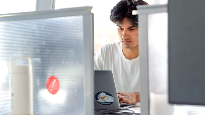 Kabir Samsi ’26, a computer science major and music minor, spent his summer working in a Cornell lab as part of the Bowers Undergraduate Research Experience.