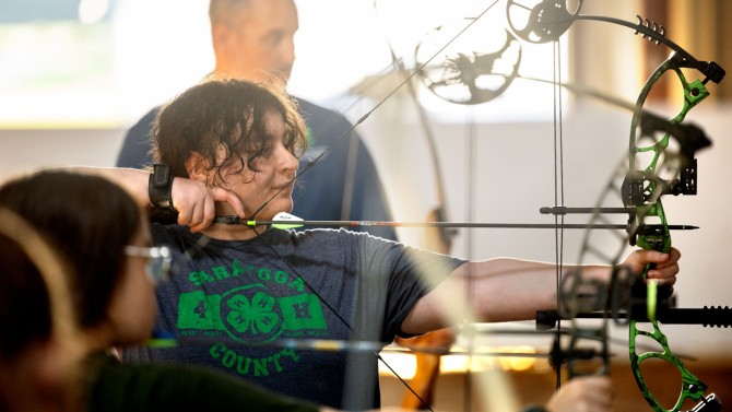 Members of the Saratoga County archery club practice at the county's 4-H Training Center.