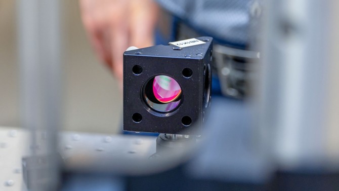 A laser-induced launch platform in Cornell’s Extreme Mechanics, Materials and Manufacturing Lab can accelerate microprojectiles at supersonic speeds for research into solid-state bonding.