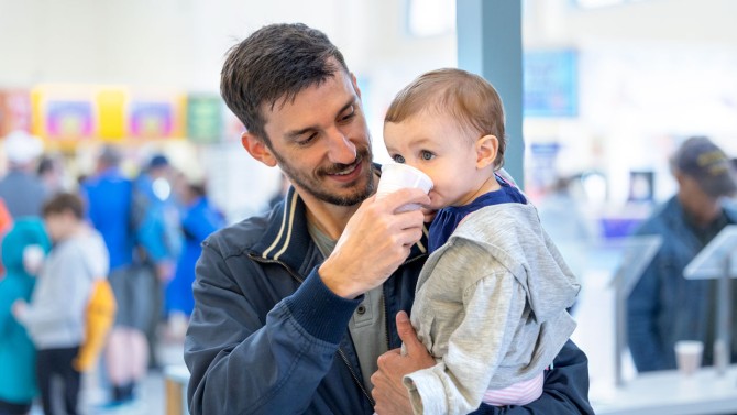 Attendees of all ages enjoy the milk bar.