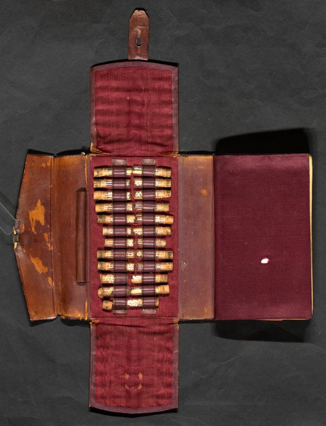 “La Salud,” a manual of homeopathic remedies in a case with vials, by Jaime Piza Rosello, published in 1887.