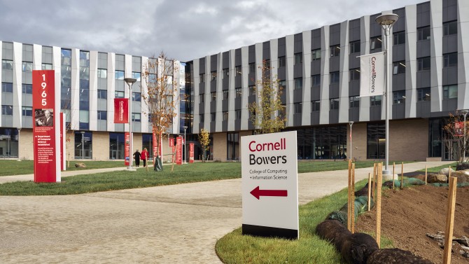 The exterior of the Computing and Information Science Building.
