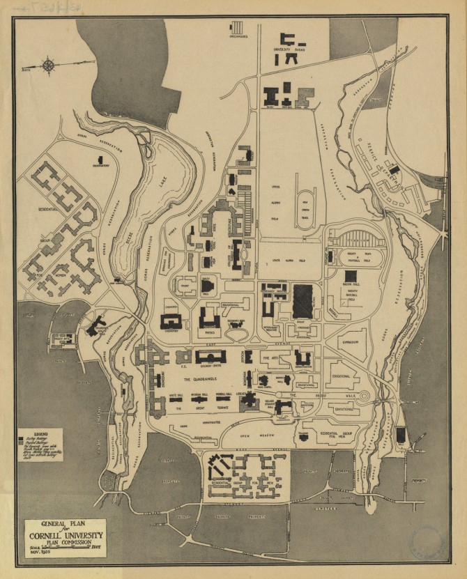 A map of Cornell University dated November 1925. 