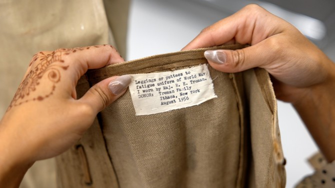 Tag on a donated item from the Treman family.