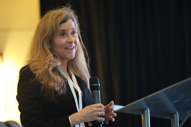 Lisa Walker at a podium