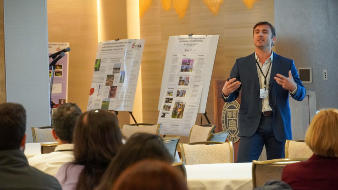 Julio Giordano, co-director of CIDA and professor of animal science in CALS, presents on the Cornell Agricultural Systems Testbed (CAST) and upcoming AI4AG program.