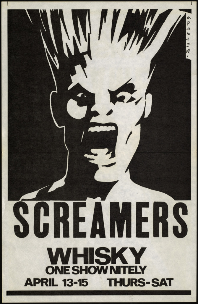 The Screamers never released any official recordings as an active band, but they left behind a cult legacy of distinctive flyers, widely circulated bootlegs and grainy videos of their manic live shows.