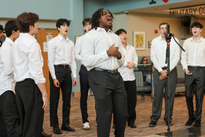 group of students singing