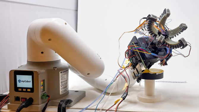 Cornell researchers used stretchable fiber-optic sensors to create a soft robot gripper that can predict the ripeness of strawberries by touch.
