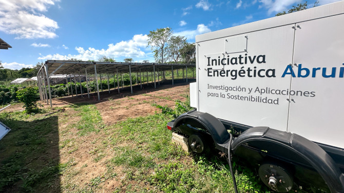 Manufactured by Buffalo-based energy storage company Viridi, the mobile battery is charged with solar panels and holds enough energy to power a small home for three days.