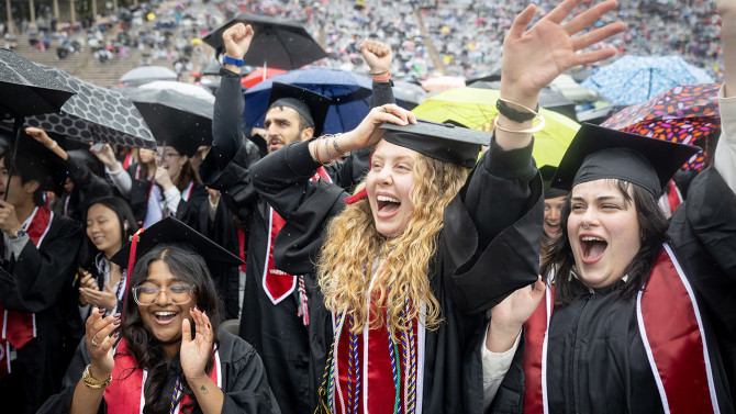 Graduates cheering