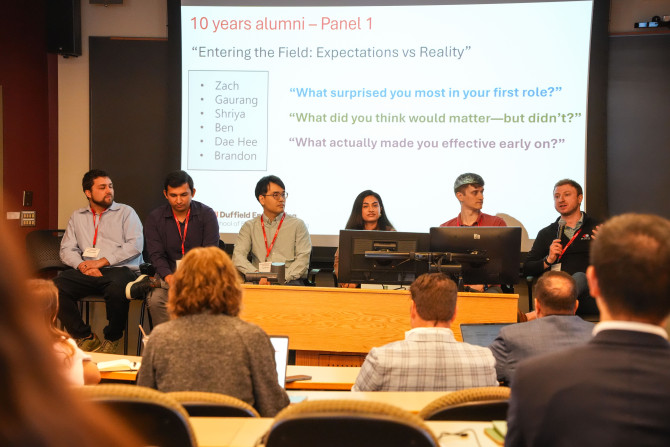 six people present as part of a panel