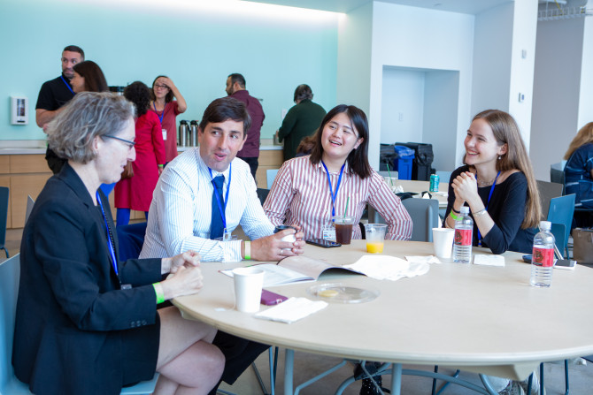 Professor Beth Lyon with Laidlaw scholars at a conference. 