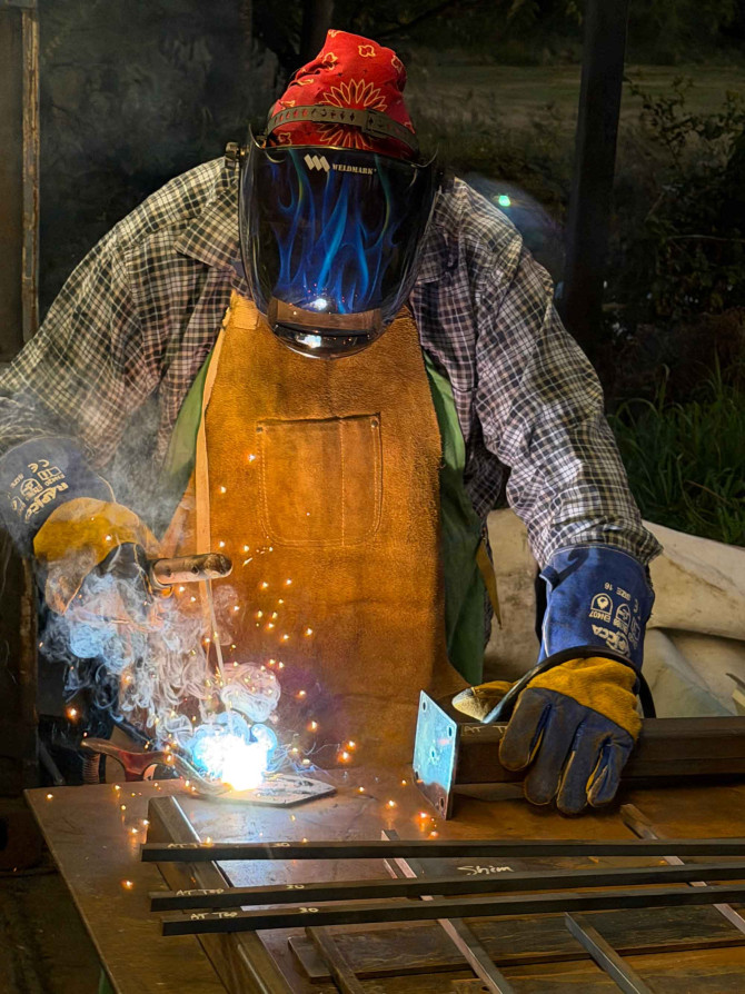 a person welding