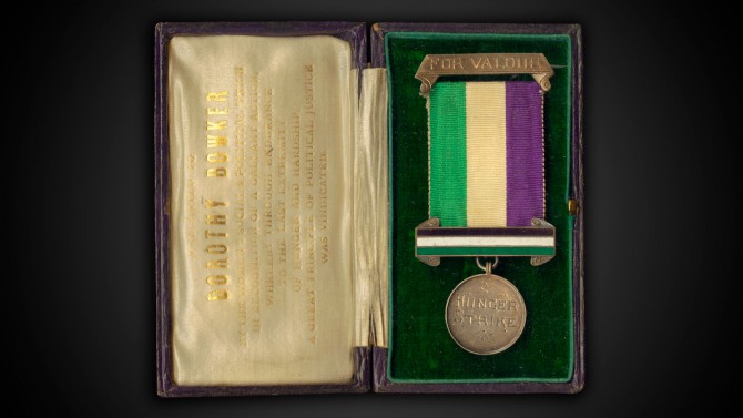 Hunger strike medal, awarded to suffragist Dorothy Bowker