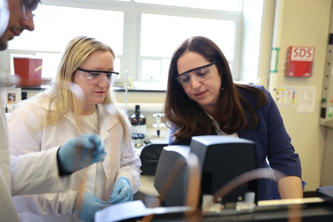 two women in a laboratory