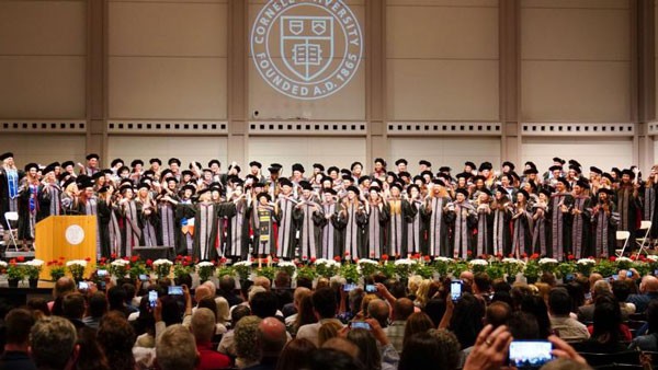The DVM class of 2022 gathered at its hooding ceremony