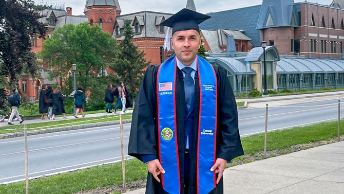 Farid Ferdows ’21 at his Cornell graduation