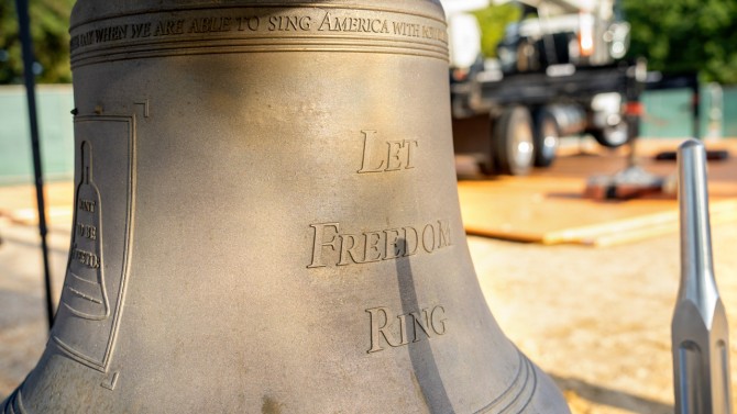 A 600-pound bronze bell