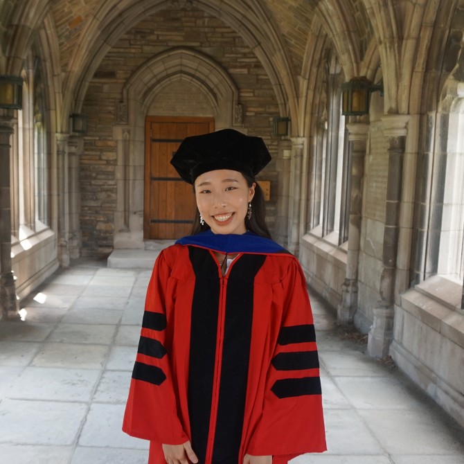 Yun Ha Hur in Ph.D. regalia