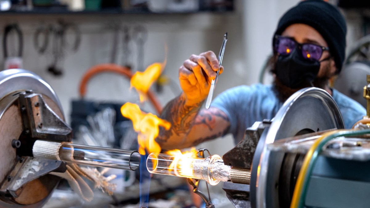 Glass blower crafts intricate creations for Cornell scientists