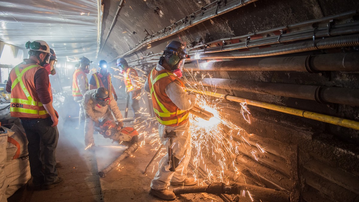 The L Project tunnel rehabilitation plan employed new construction methods and technology, which were recommended by engineering faculty from Cornell and from Columbia University.