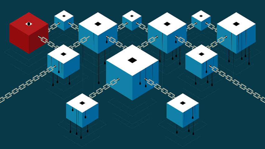 Illustration of blocks and chains