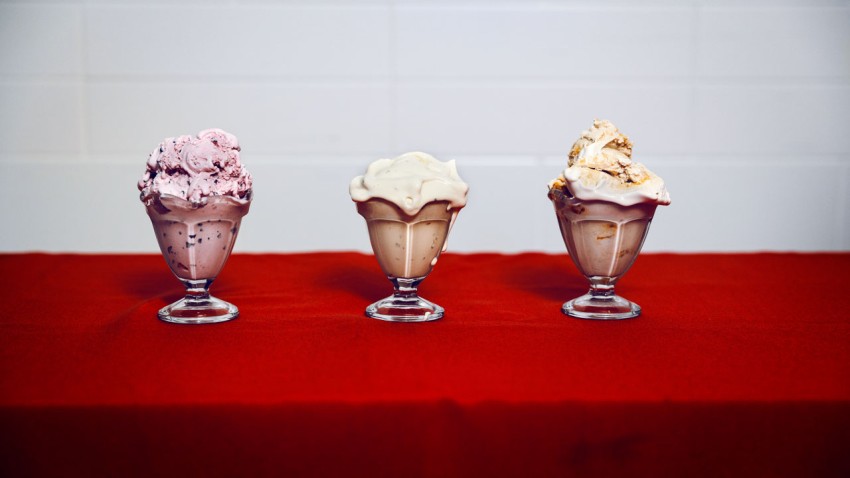 From left to right, Coming Out of Your Shell, Toni S’Morrison and Brewing CommuniTea ice creams.