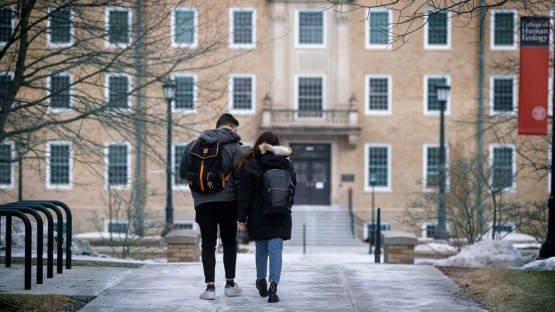 Students walk through the Ag Quad