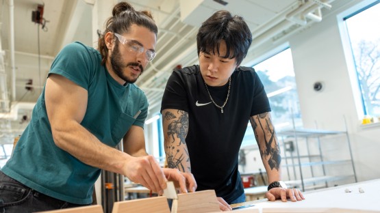 Woodworking in the Rand Hall shop.