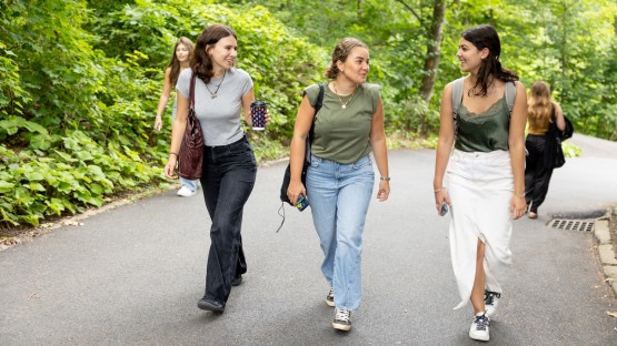 Students walk to classes on the first day of the fall semester.