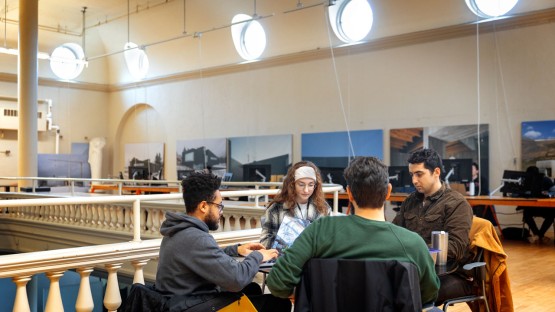Students work in Sibley Hall.