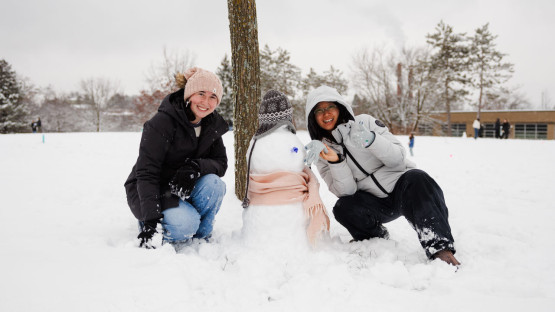 A snowman near Judd Falls Road.