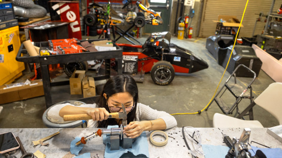 Students work in Upson Hall.